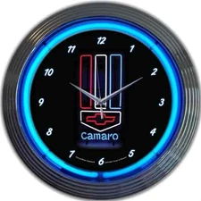 Neonetics 8CAMRWB Camaro Red White And Blue Neon Clock 15 Width x 15 Height x 3