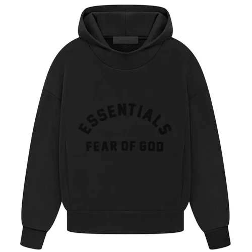 Felpa con cappuccio Fear of God Essentials per bambini Jet Black