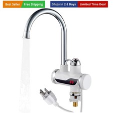 110V Instant Tankless Electric Water Heater Faucet 360 Rotating Hot Water Fa...