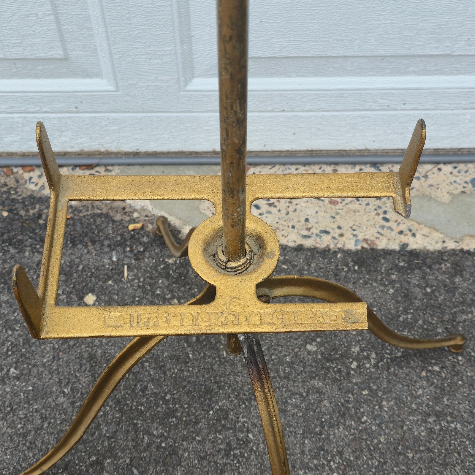 Antique Giffen & Giffen Chicago Brass & Wood Bible Book Music Stand