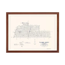 Old Map of Tillman County, OK 1936 - Vintage Oklahoma Art