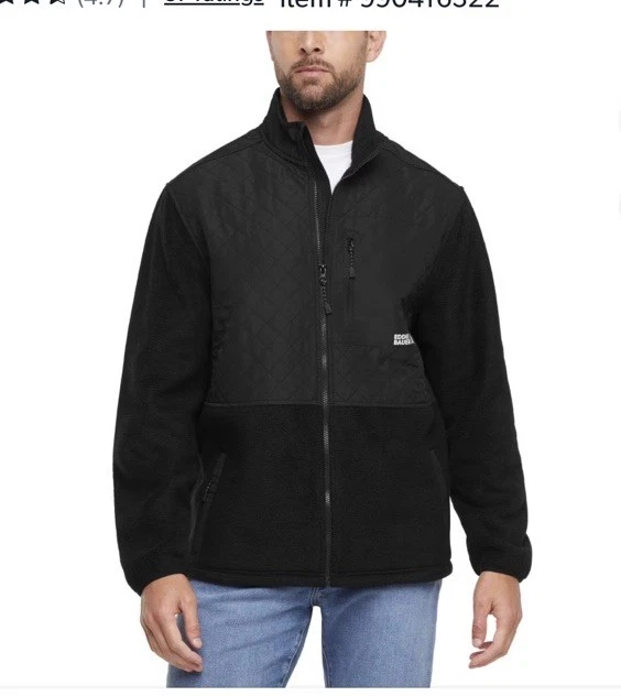 Eddie Bauer Men’s Mixed Media Fleece Jacket Black Size 2XL