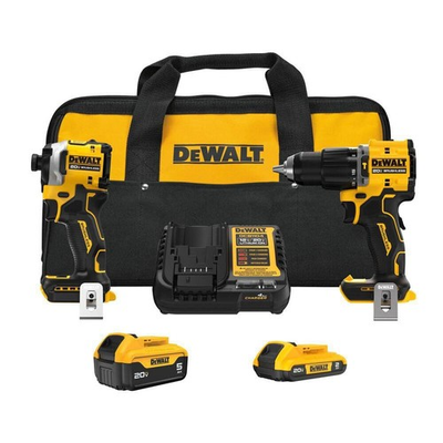 #ad DEWALT ATOMIC 20V MAX Lithium Ion Cordless 2 Tool Combo Kit $222.95