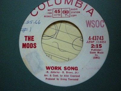 the mods work song columbia wdj usa orig  soul 45