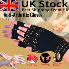 Compression Gloves Anti Arthritis Fingerless Hand Brace Support Pain Relief UK
