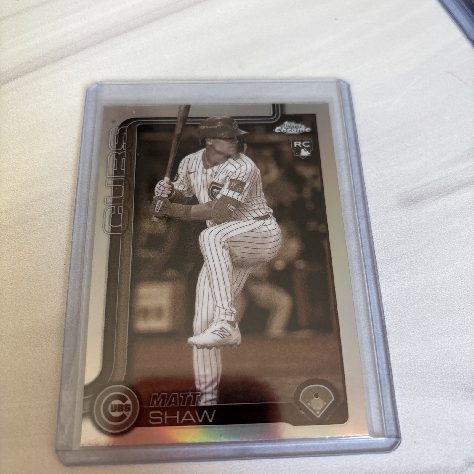 2025 Topps Chrome Matt Shaw #219 Sepia Refractor (RC)