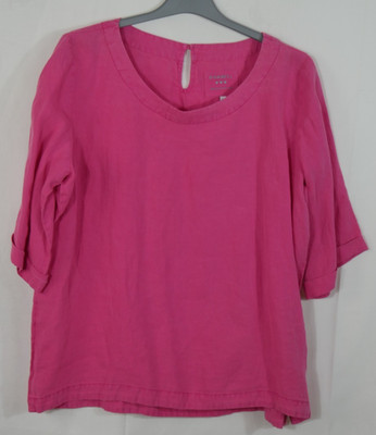 Damen DONNELL 100% LEINEN Blusen Shirt Pink Größe DE 44/46 TOP!
