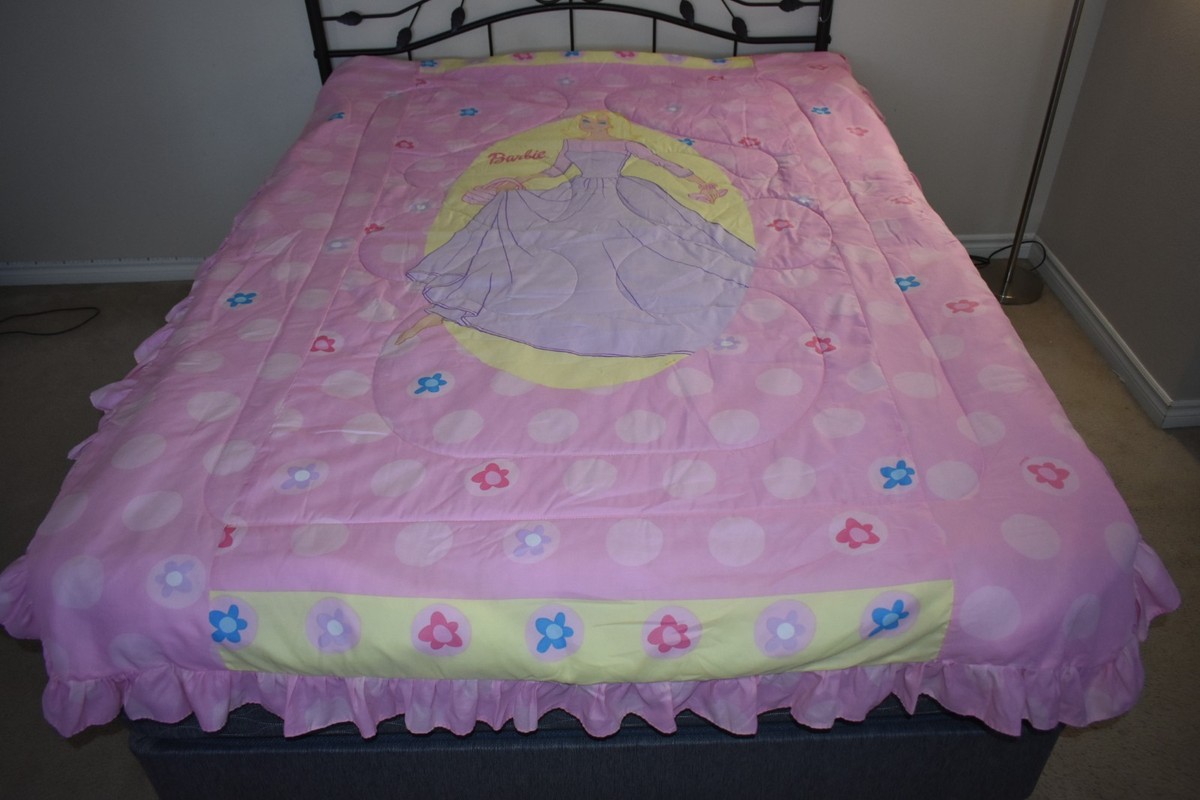 RARE Vintage Y2K 2000's Barbie Doll 2 view Blanket FULL COMFORTER