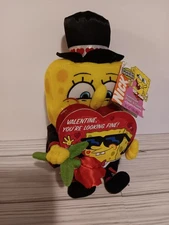 VIACOM 2006 Valentine’s Day SpongeBob Squarepants Tuxedo & Rose Plush Candy Box