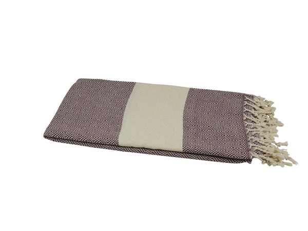 "Pestemal Hamamtuch Bordeaux Naturbeige Ca. 90X180 Cm \"Diamant Style\" Saunatuch"-image