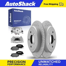 Rear Drilled Slotted Brake Rotors Ceramic Pads Calipers for Jeep Wrangler