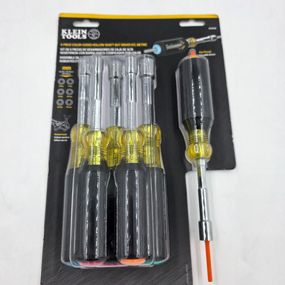 Klein Tools 65456M Metric Color-Coded Hollow-Shaft Heavy-Duty Nut Driver Set