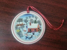 Villeroy & Boch Naif Laplau Christmas Ornament Double Sided Two Winter Scenes