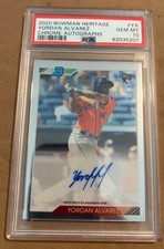 2020 Bowman Heritage Chrome Auto Yordan Alvarez RC Auto SSP PSA 10 Astros