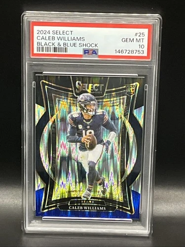 2024 Select CALEB WILLIAMS #25 Black & Blue Shock RC~Bears PSA 10
