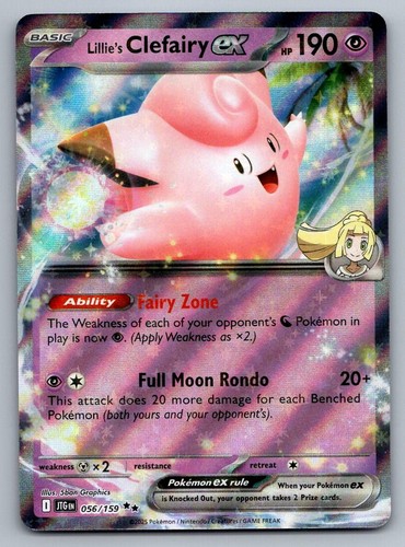 Pokemon Lillie's Clefairy ex HOLO 056/159 Journey Together JTG RR NM
