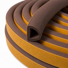 Brown EPDM D Profile Weather Stripping Door Seal, Self-Adhesive Door Weather