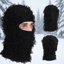 Distressed Knitted Full Face Ski Mask Warm Balaclava for Winter Skiing Snowboard