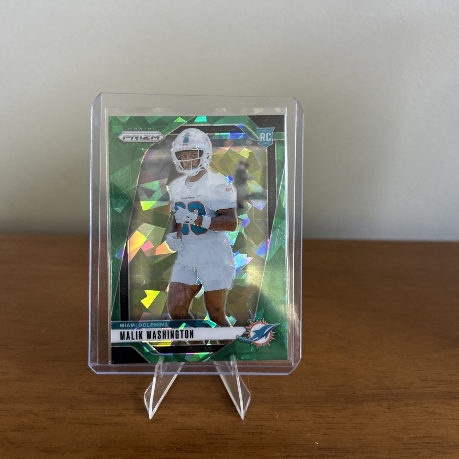 Malik Washington 2024 PRIZM Green Cracked Ice RC CARD#371