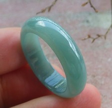 Video Certified Icy Green Natural A JADE Jadeite Circle RING USA. 10.5    206082