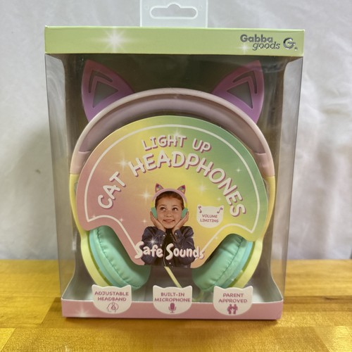 Kids SafeSounds Volume Limited LED Light Up Cat Over Ear Kopfhörer Kinder NEU