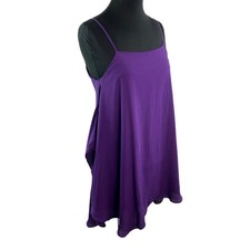 Alice + Olivia Purple Tunic Dress Silk Swing Neck Spaghetti Strap Zip Sz Small S