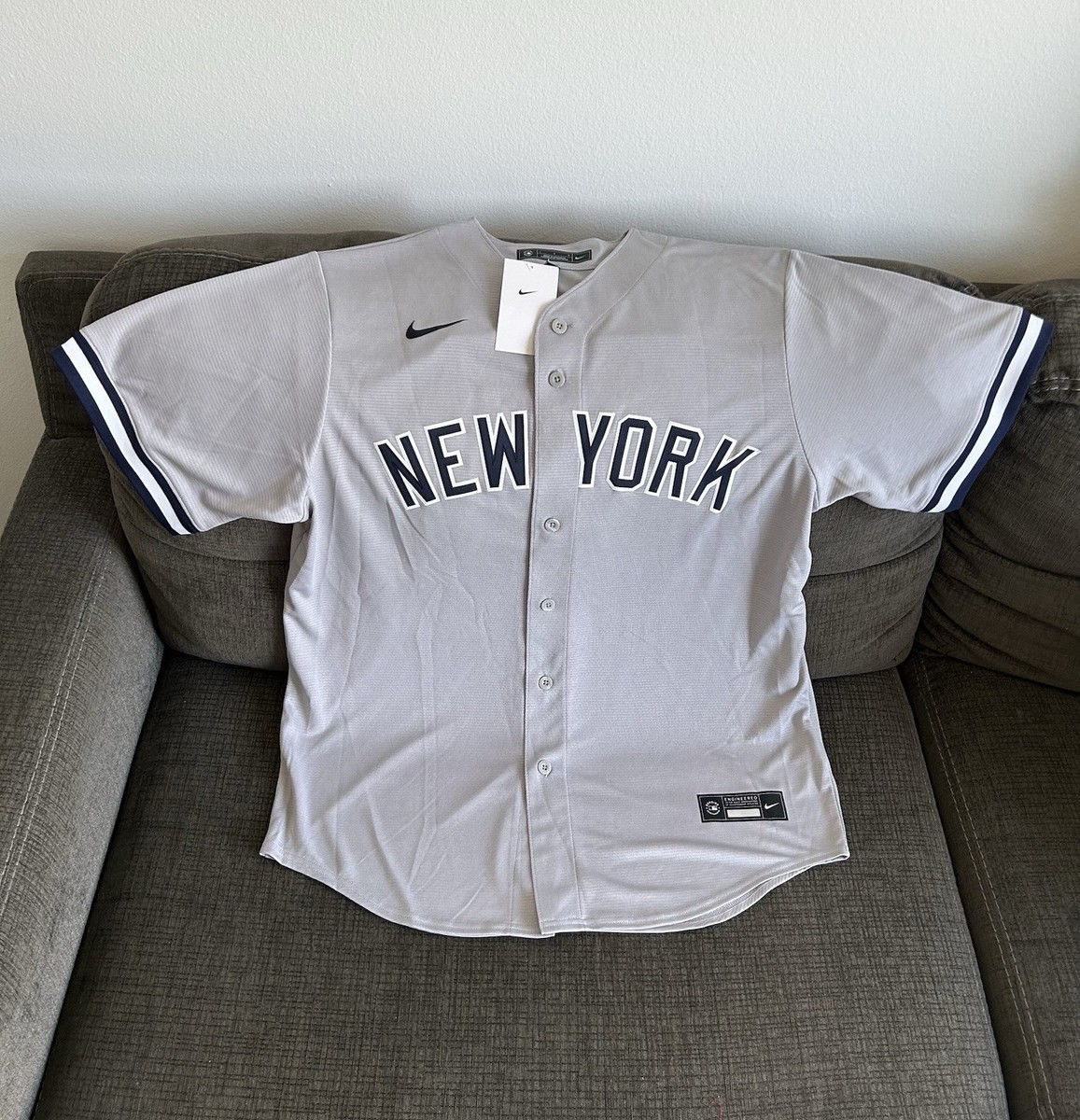 Nike Authentic New York Yankees Aaron Judge #99 Gray MLB Jersey