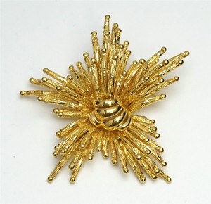 TIFFANY & CO 18K Yellow Gold Flower Weave Abstract Brooch Pin Made in Italy