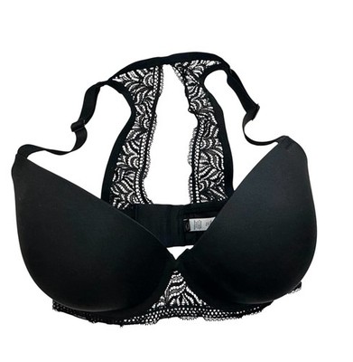 Felina Women's Carolina Seamless Plunge Racerback Bra AC2 Black Size 36DDD NWT