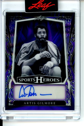 2025 Leaf Sports Heroes Artis Gilmore Auto #1/1 Purple Prizm SP HOF ABA NBA