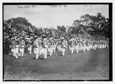 New Haven Connecticut Yale Class Day Class of 1884 1910s Parade in White Suits