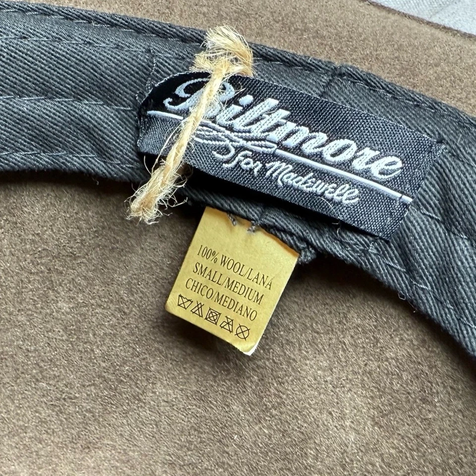 Biltmore for Madewell Brown Wool Felt Dome Fedora Hat Women’s S/M Wide Brim - Image 4 of 4