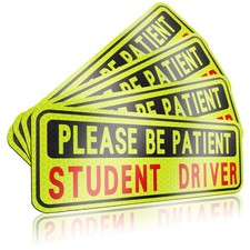 4 PCS Student Driver Magnet for Car, Please Be Patient Funny Magnetic Student
