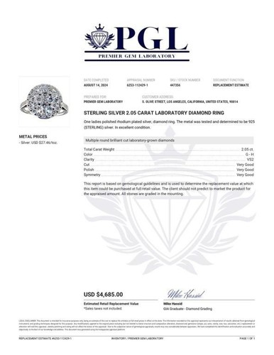 Round Brilliant 2.05 ct VS Lab Diamond Ring - Picture 5 of 5