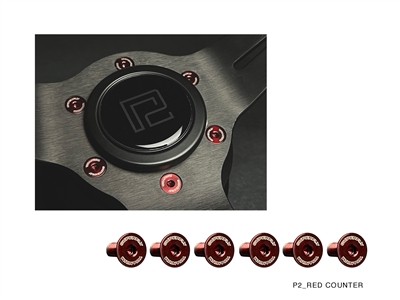 P2M for Superfly Titanium Steering Wheel Counter Sunk Bolt Set : Red