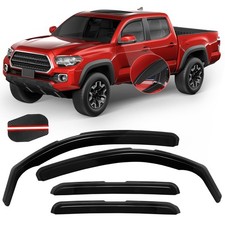 in Channel Window Rain Guards Fit for Tacoma 2005-2015 Double Cab Clip-On Side
