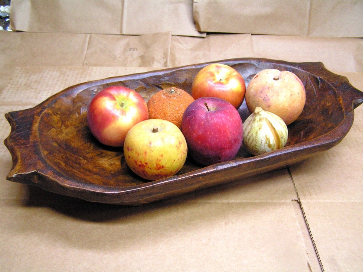 Hand Carved Wood Dough Bowl Treenware Bread TRENCHER 415 | eBay