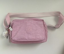 Kipling Abanu M Bandolera Monedero Bolso de Mano Rosa Claro Ligero Nuevo con Etiquetas