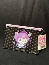 Official Sanrio My Melody Kuromi Flat Zipper Pouch Bag NWT Bonus Bookmark Cute
