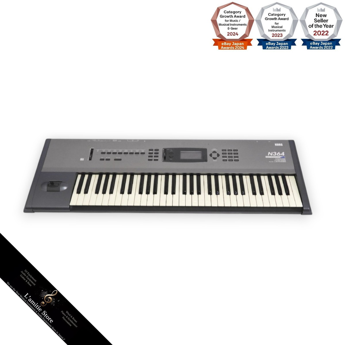 KORG N364 Music Workstation 61-Key Keyboard Synthesizer w/ Gig Bag