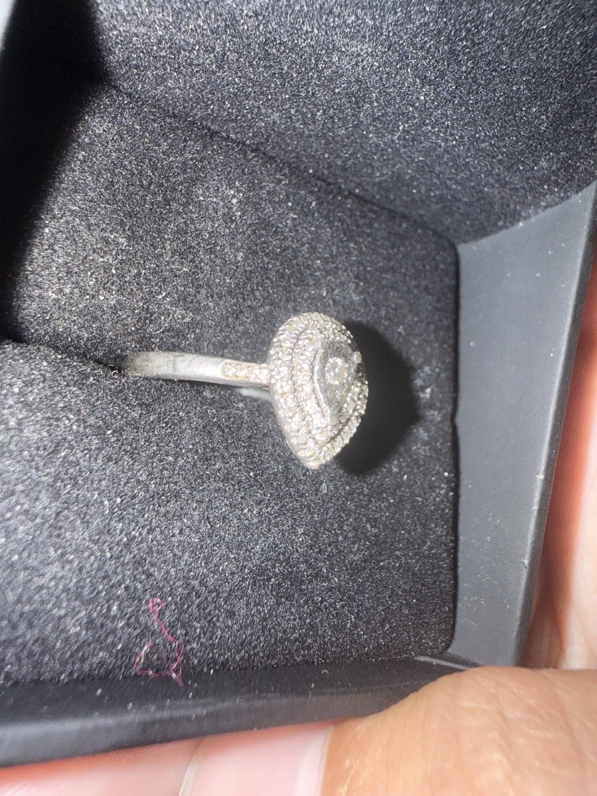 Zales 1/4 CT. T.W. Sterling Silver Diamond Double Pear Engagement Ring