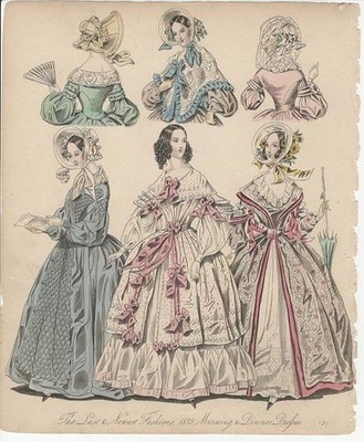 5 WORLD OF FASHION Mode Teller ABEND- UND MORGENKLEIDER 1839 + TEXT