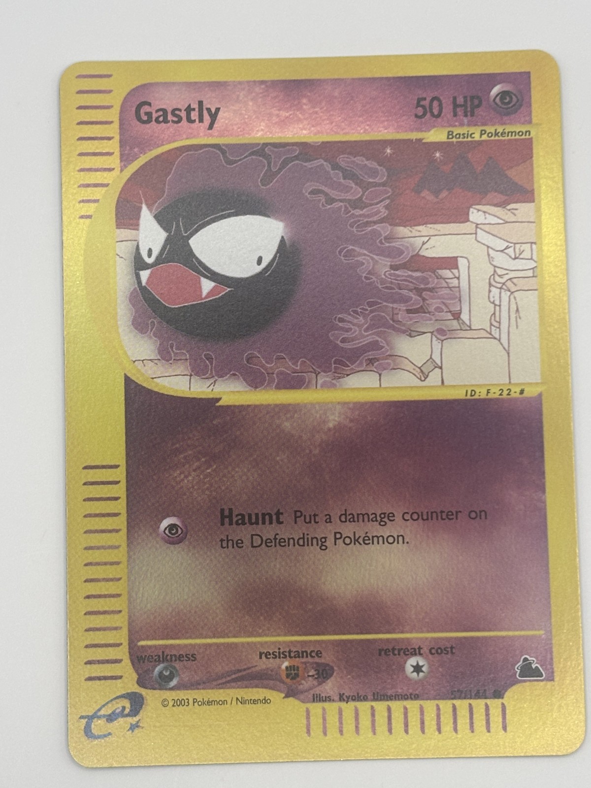 Gastly 57/144 Skyridge Reverse Holo Rare Pokemon TCG Nintendo e-reader NM 57/144
