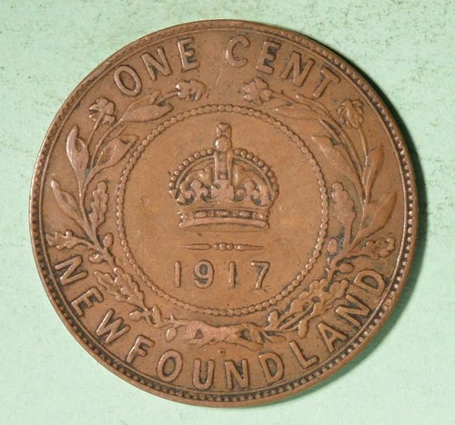 Photo of a 1917 Newfoundland Large Cent from an eBay listing that sold on Jun 14, 2026