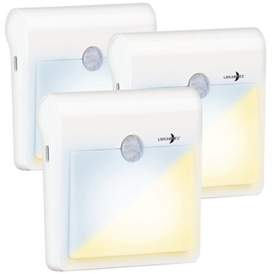Lunartec 3er-Set-Akku-LED-Nachtlicht, Bewegungs- & Lichtsensor, 40lm