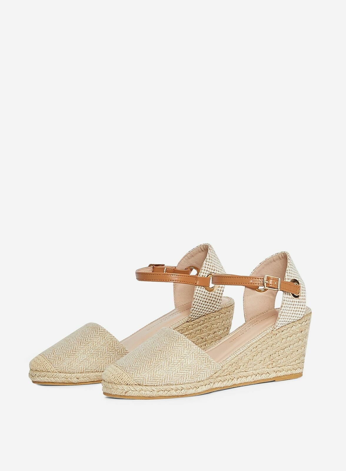 APL Sandali cunei espadrillas Dorothy Perkins donna oro rosa con cinturino taglia UK 7