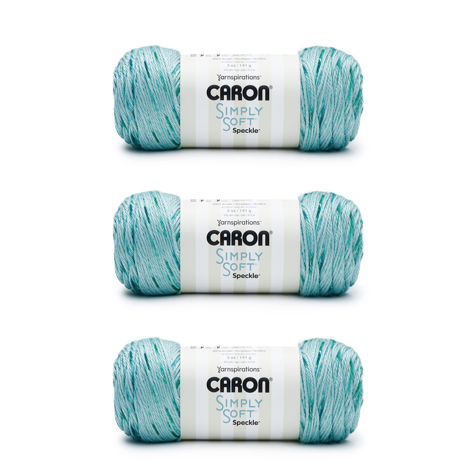 Simply Soft Abyss Speckle Yarn - 3 Pack of 141g/5oz - Acrylic - 4 Medium (Wor...