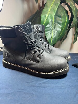 Fila Edgewater size 12 1SH40157-051 Mens Black Synthetic Lace Up Boots 