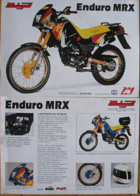 MALAGUTI ENDURO MRX 50 SCHEDA TECNICA SALES BROCHURE MOTO CASCO
