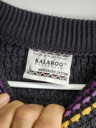 Kalaroo Australia 3D Struktur Strick Pullover Large Herren Coogi Biggie Cosby 90s Y2K - Bild 3 von 10